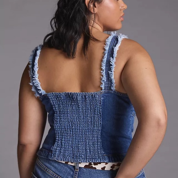 Anthropologie Pilcro Seamed Denim Tank - Picture 3 of 6